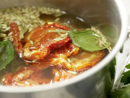 Sülze von jungem Gemüse Zubereitung Schritt 1 Sülze von jungem Gemüse Zubereitung Schritt 1