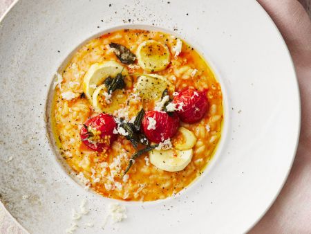 Tomaten-Risotto mit Ziegenkäse