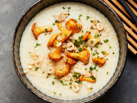 Topinamburcremesuppe mit Pilz-Topping