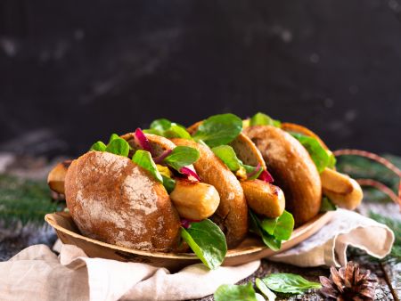 Vegetarische Bratwurst im Brötchen Vegetarische Bratwurst im Brötchen