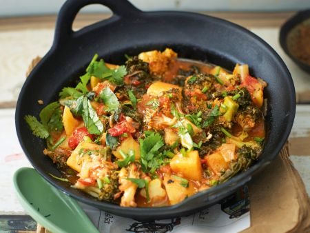 Winter-Curry mit Schwarzkohl und Brokkoli