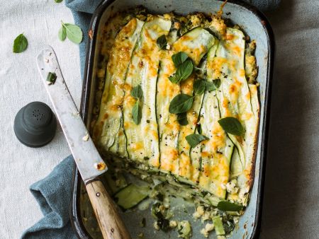Zucchini-Lasagne mit Tofu und Frischkäse