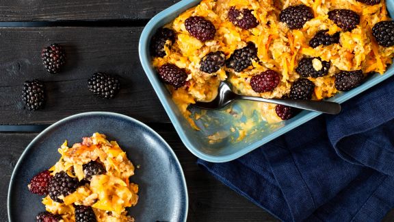 Baked Oats mit Brombeeren