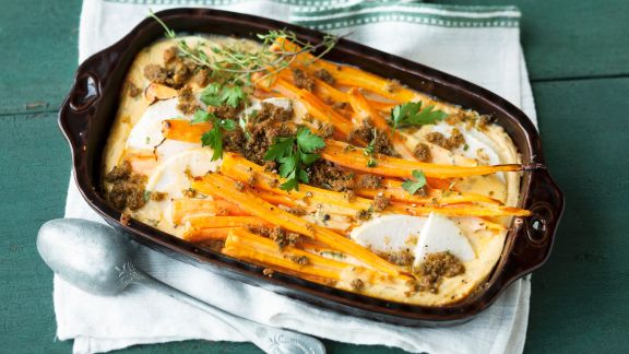 Gemüseauflauf mit Kohlrabi und Möhren