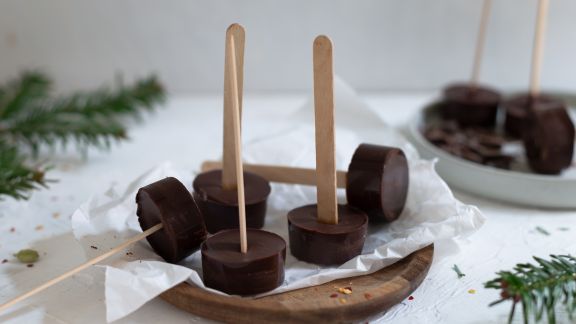 Trinkschokolade am Stiel