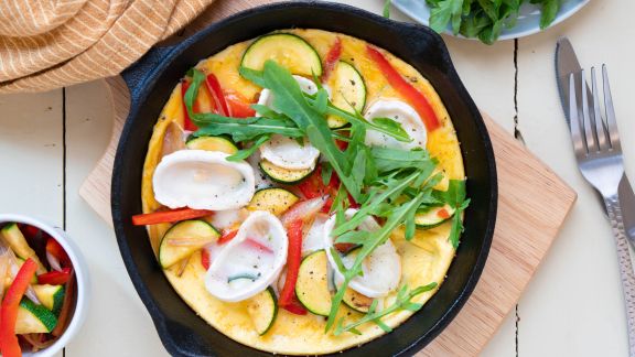 Zucchini, Omelette, Eiwieß