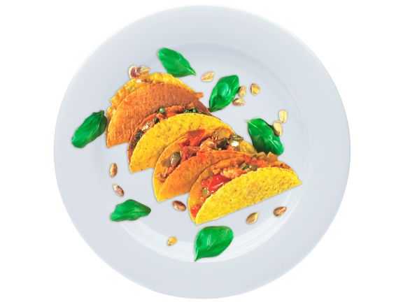 Tacos mit Pute, Lauch und Pistazien