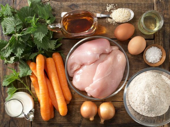 Brennnessel-Hähnchen-Wraps