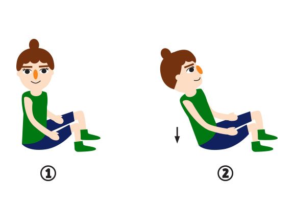 Beinübung Crunches rückwärts