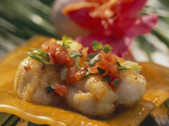 Fisch auf kreolische Art mit Tomatensalsa Fisch auf kreolische Art mit Tomatensalsa