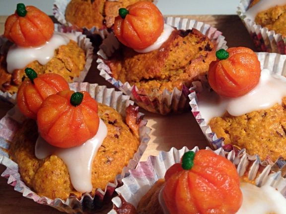 süße Kürbisrezepte - Fitmelonies Kürbismuffins mit Mini-Kürbissen