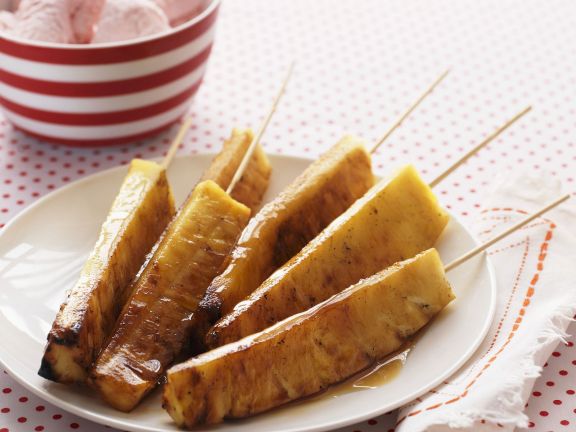 Gegrillte Ananas Sticks Gegrillte Ananas Sticks