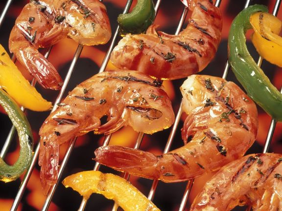 Gegrillte Garnelen mit Paprika Rezept | EAT SMARTER