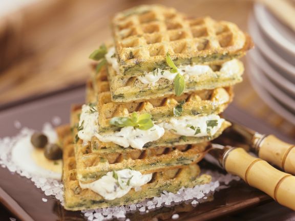 Waffel-Sandwich: herzhaft