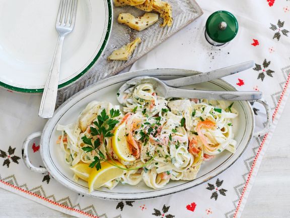 Nudeln mit Lachs