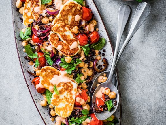 Gebratener Halloumi Mit Salat Rezept Eat Smarter 