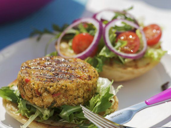 Kichererbsenburger vom Grill Rezept