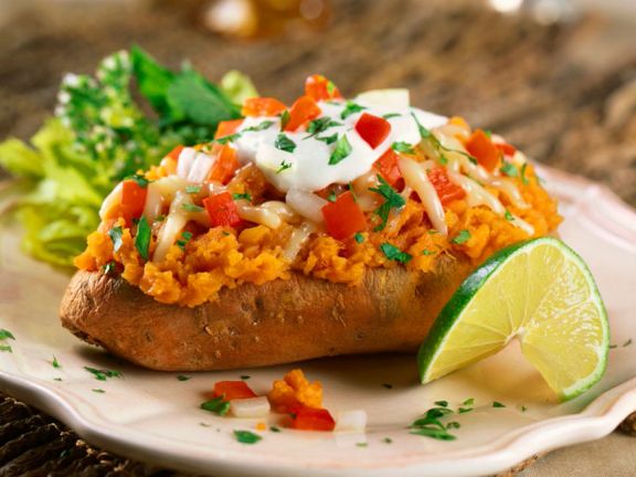 Überbackene Süßkartoffeln