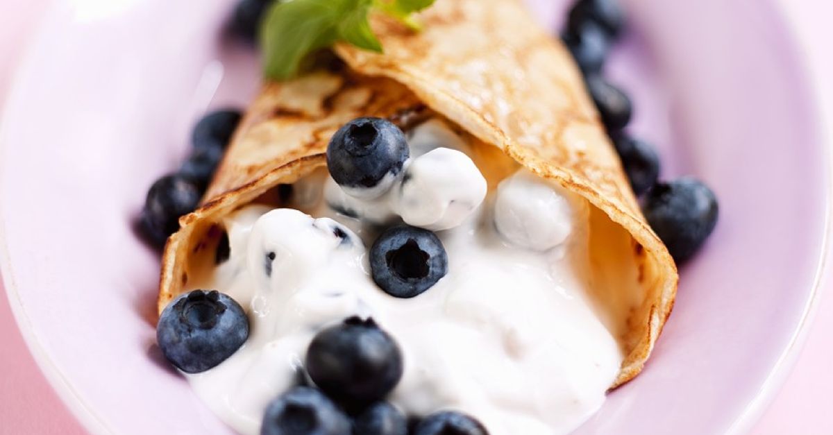 Crêpe mit Heidelbeerquark