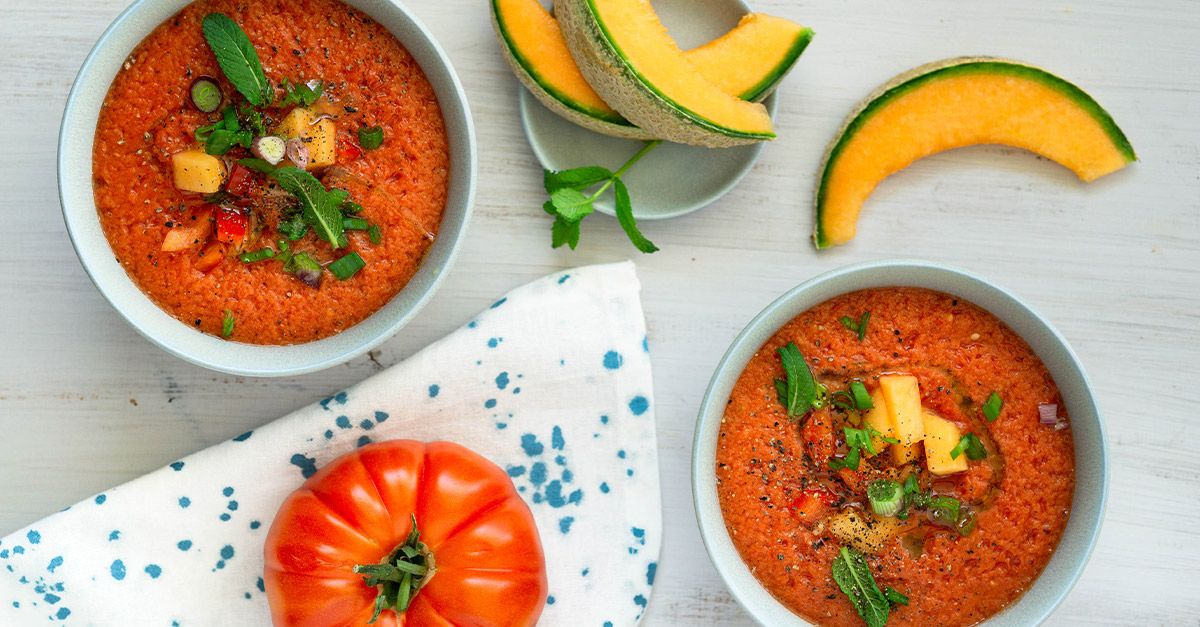 Kalte Tomaten-Melonen-Suppe Rezept | EAT SMARTER