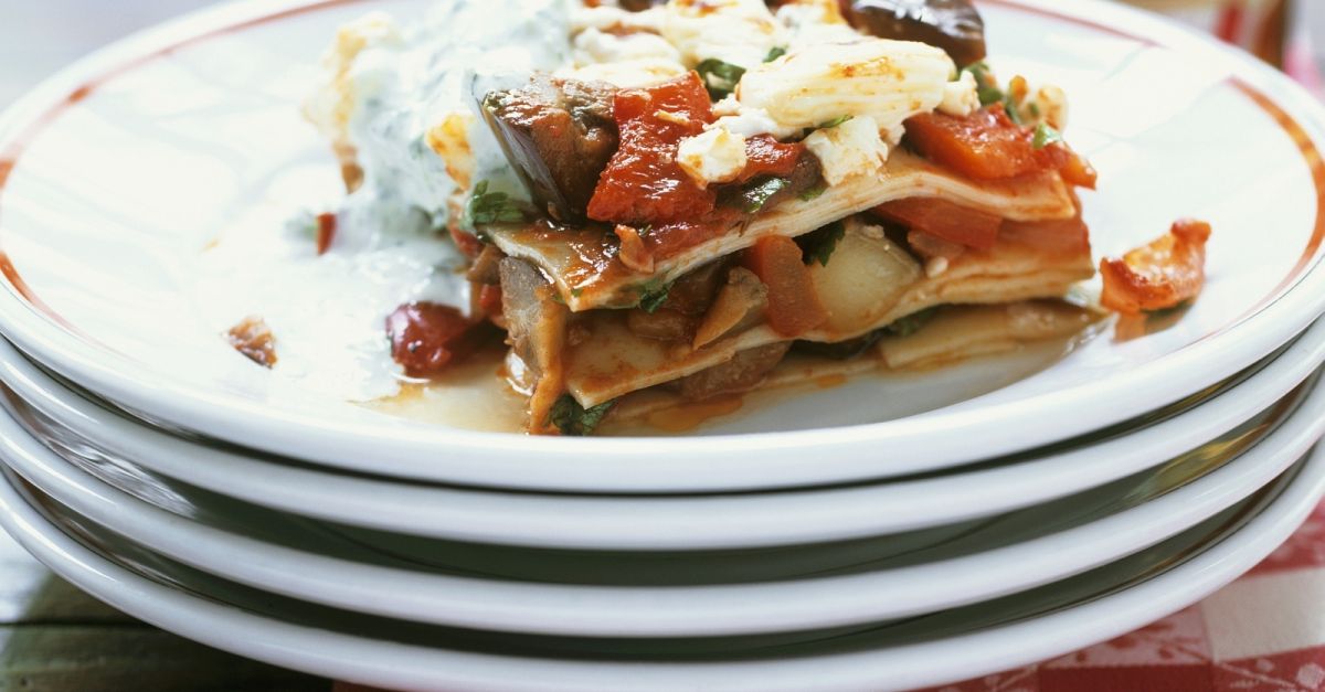PaprikaLasagne mit Auberginen und Ziegenfrischkäse Rezept EAT SMARTER