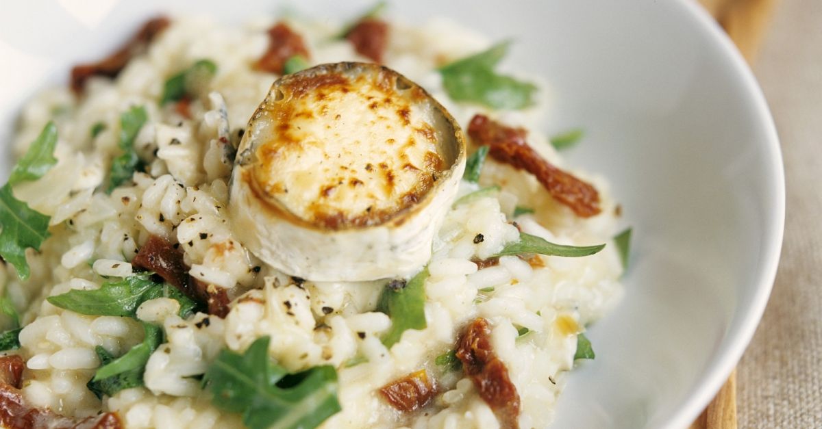 Risotto mit getrockneten Tomaten und Rucola dazu Ziegenkäse Rezept ...