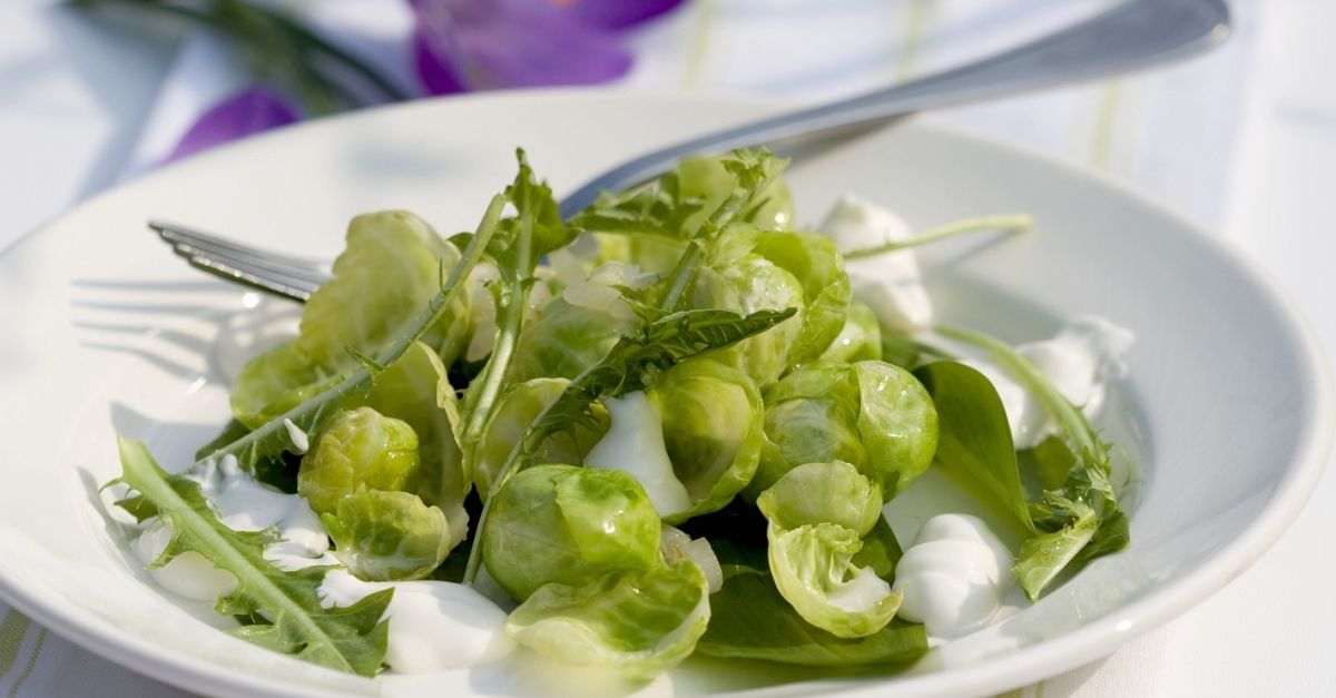 Salat mit Rosenkohl, Bärlauch, Löwenzahn und Joghurt Rezept | EAT SMARTER