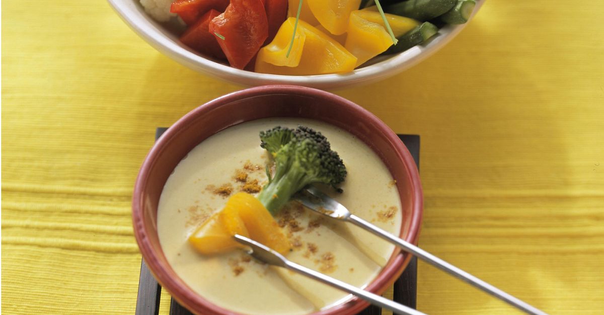 Vegetarisches Fondue mit Curry Rezept EAT SMARTER