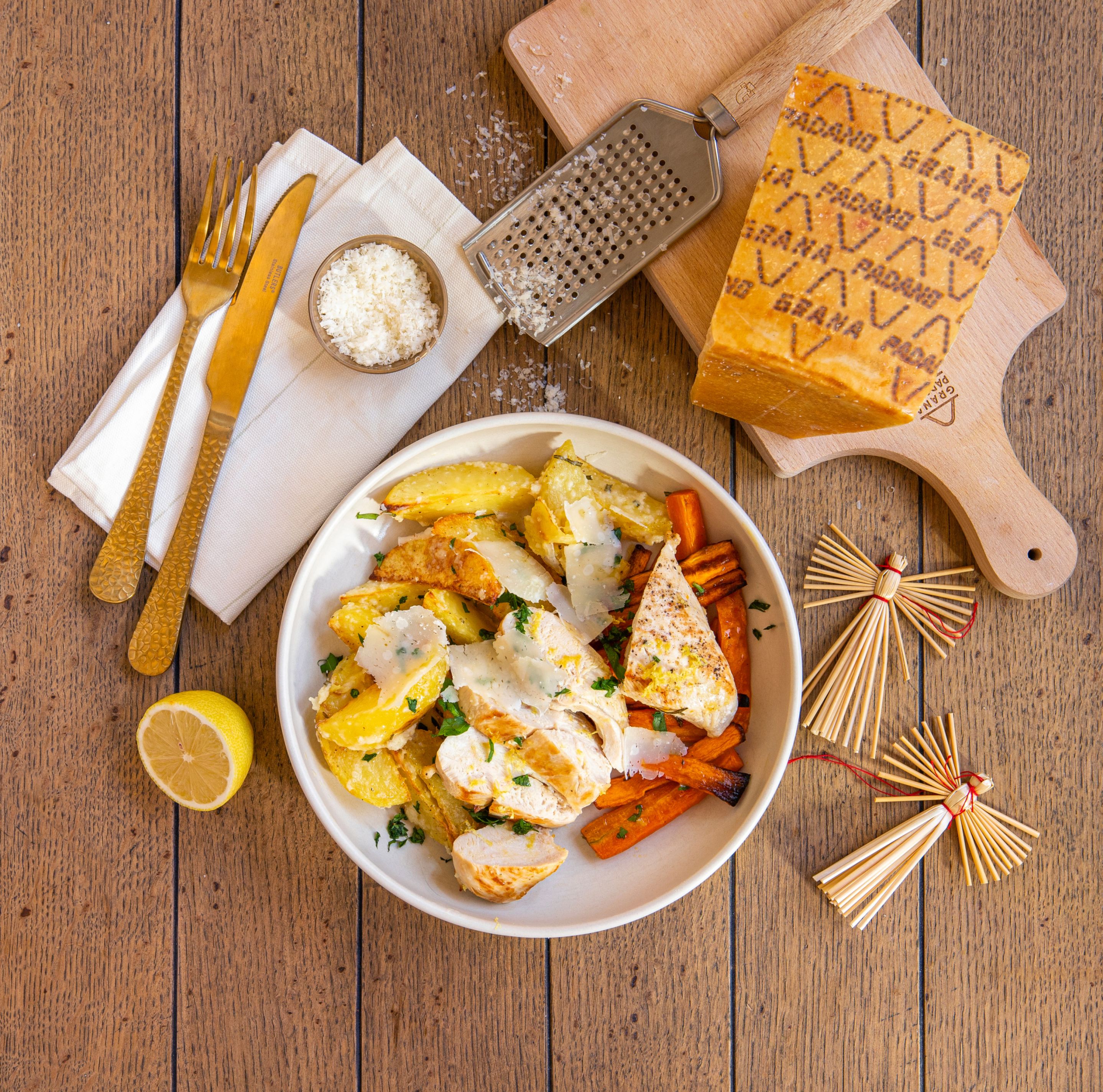 Hähnchen mit Zitrone und Kartoffeln