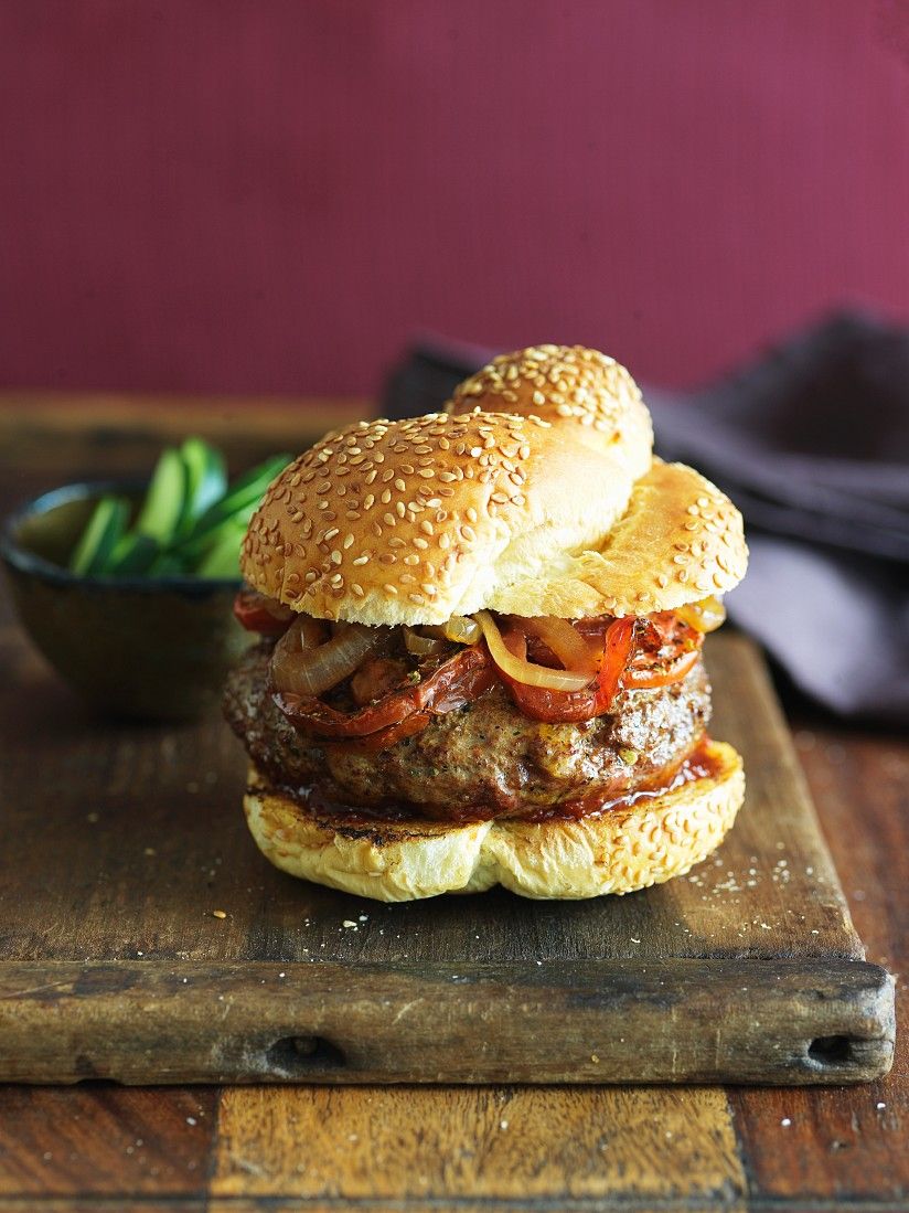 Hamburger mit Paprika Rezept EAT SMARTER