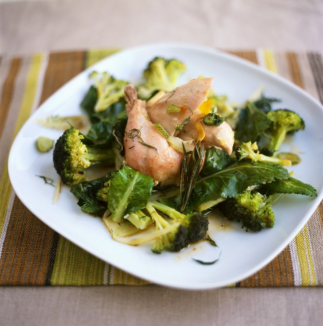 Kaninchen mit Gemüse