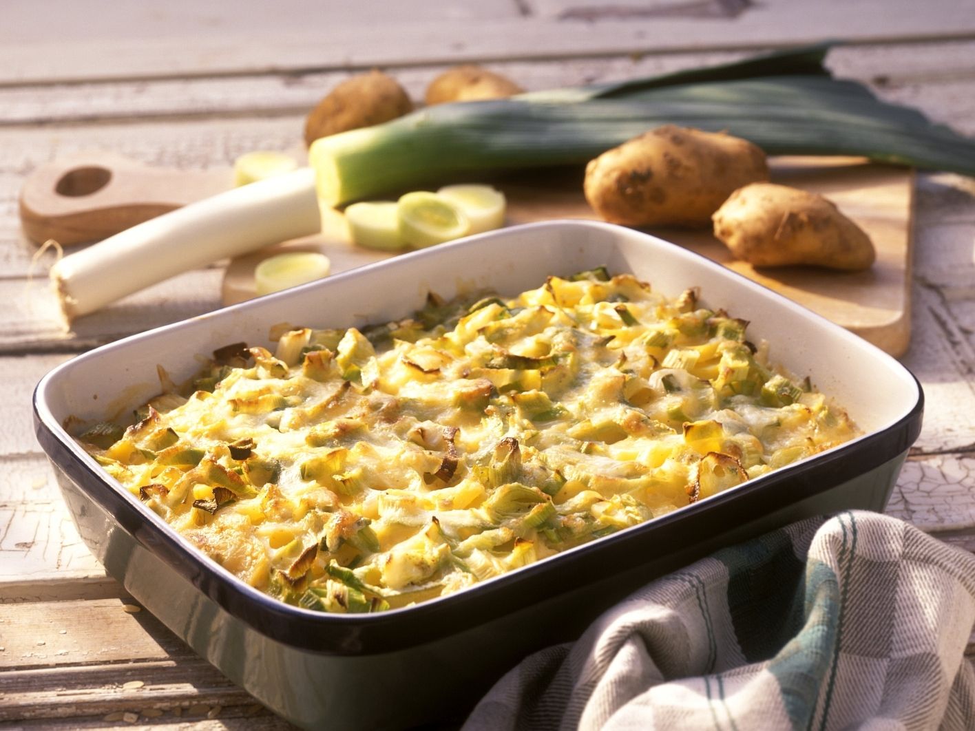 Kartoffel Lauch Auflauf Mit Rohen Kartoffeln