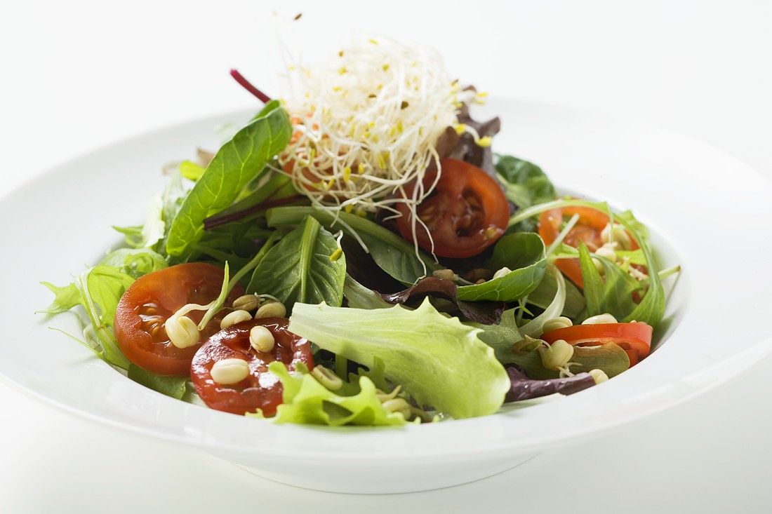 Salat mit Sprossen