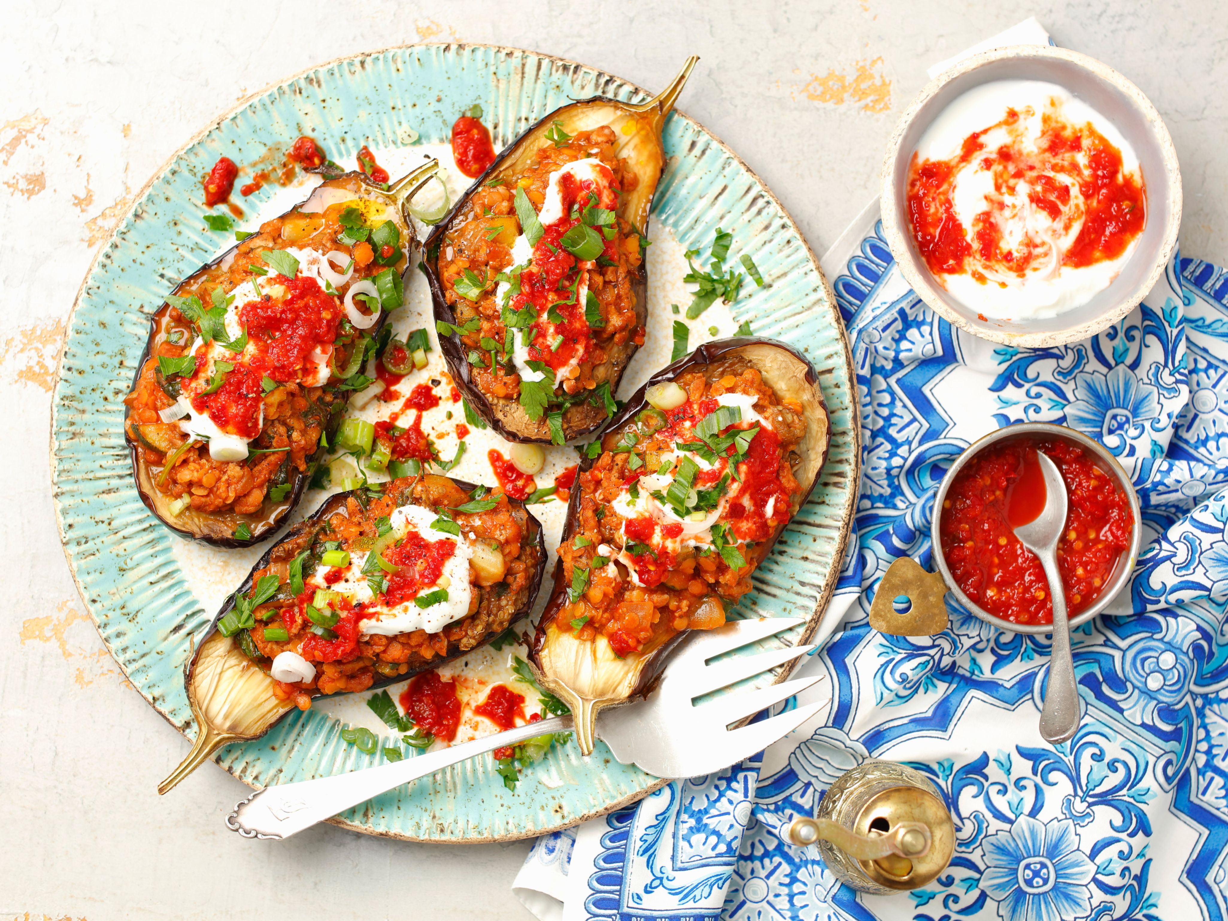 Rezept Gefullte Auberginen Vegetarisch