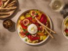 Burrata mit süß-sauer eingelegten Paprikaschoten Rezept