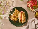 Focaccia-Sandwich mit geschmorter Paprika, Mortadella und Provolone Rezept